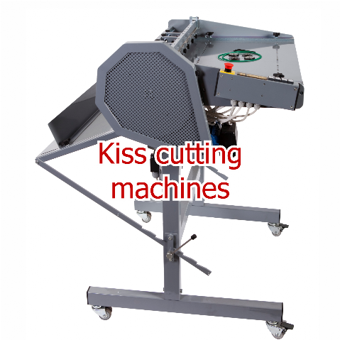 Kiss cutting, creasing, perforating machines with circular blades